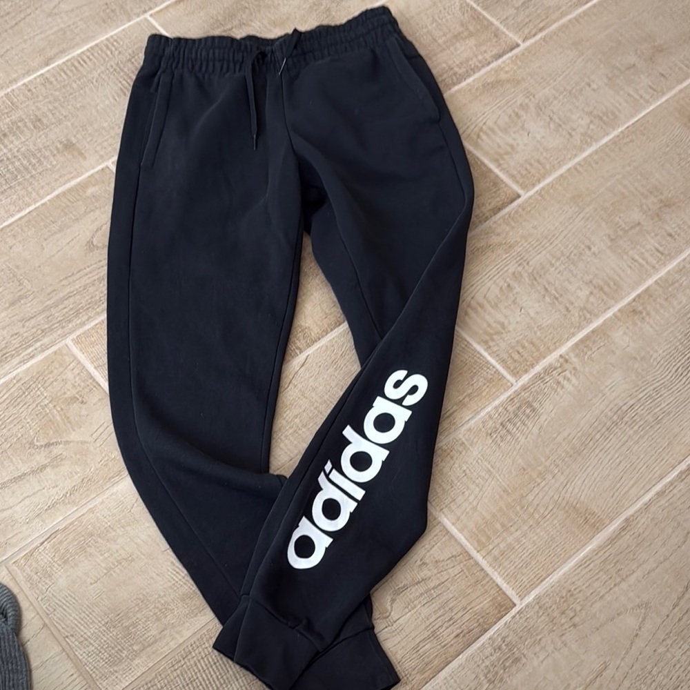 Adidas Women’s Black Joggers with White Branding